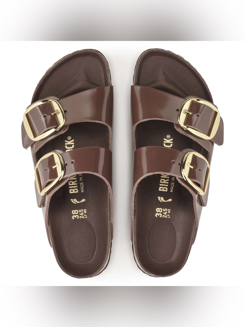 Birkenstock Arizona Big Buckle, High Shine Chocolate